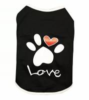 Hunde T-Shirt LOVE PAW BLACK
